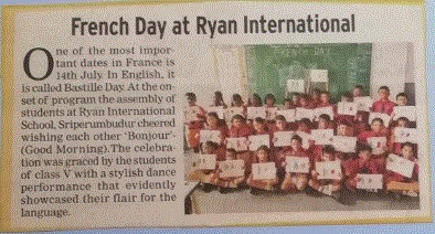 French Day Celebration - Ryan International School, Sriperumbudur